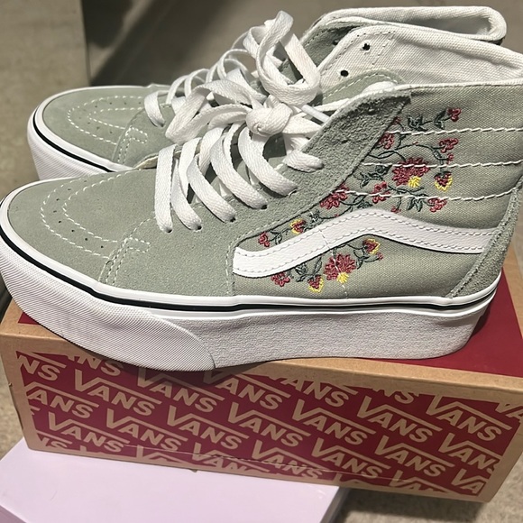 Vans Shoes - Floral embroidered vans